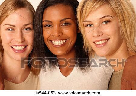 Portrait of three young women View Large Photo Image Stock Image - Portrait of three young women. Fotosearch