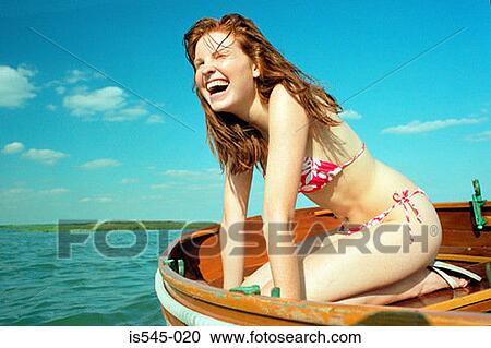 bikini, blue sky, boat, fun, happy View Large Photo Image Stock Image - bikini, blue sky, boat, fun, happy. Fotosearch