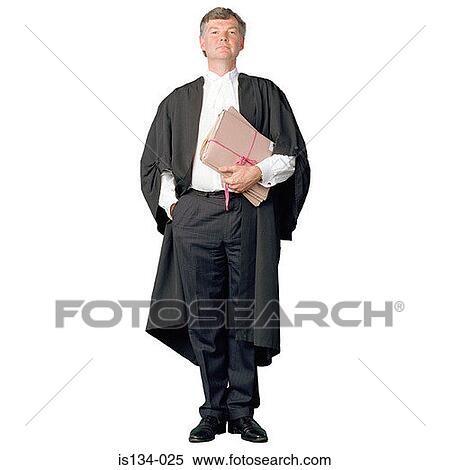 Stock Photography - barrister, Caucasian, document, documents, gown. Fotosearch