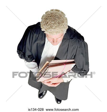Stock Photo - Caucasian, document, documents, gown, holding. Fotosearch