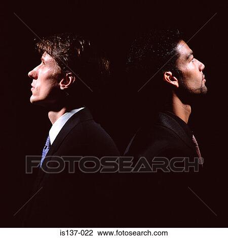Stock Image - Businessmen back to back. Fotosearch