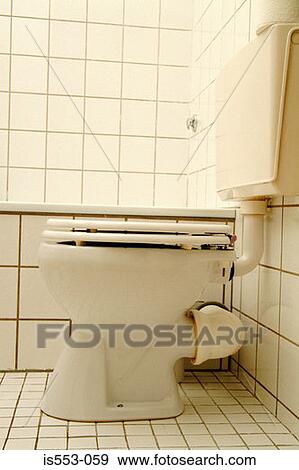 Stock Photo - Tiled toilet. Fotosearch
