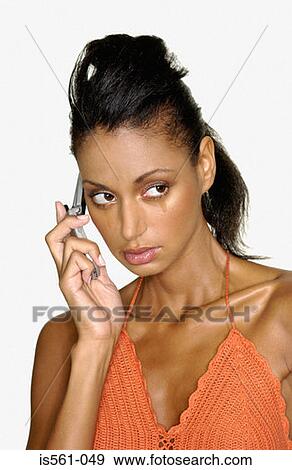 Woman using cellular telephone View Large Photo Image Stock Photo - Woman using cellular telephone. Fotosearch