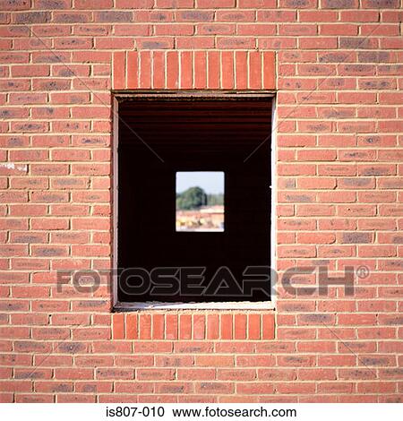 Brick wall with window View Large Photo Image Stock Image - Brick wall with window. Fotosearch
