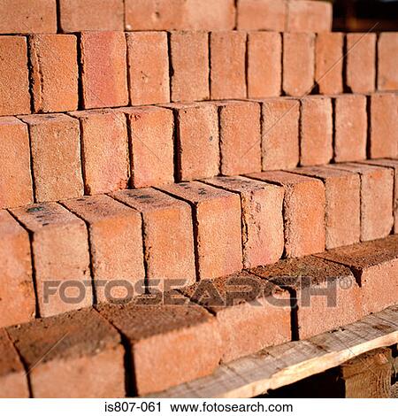 Stock Image - Pile of bricks. Fotosearch