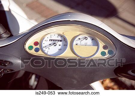 Stock Image - Dashboard on scooter. Fotosearch