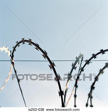 Barbed wire View Large Photo Image Stock Photo - Barbed wire. Fotosearch