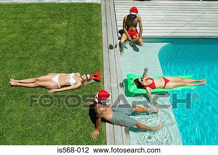 Christmas by the swimming pool View Large Photo Image Stock Image - Christmas by the swimming pool. Fotosearch