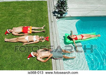 Christmas by the swimming pool View Large Photo Image Stock Image - Christmas by the swimming pool. Fotosearch