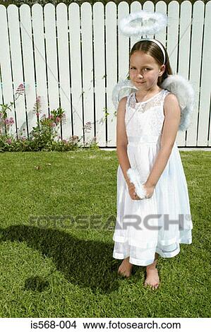 Picture - Girl in angel costume. Fotosearch