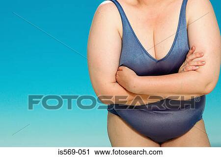 Overweight woman in swim suit View Large Photo Image Stock Image - Overweight woman in swim suit. Fotosearch