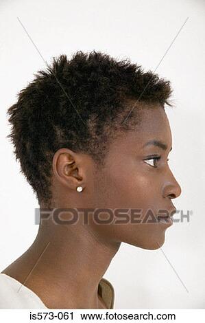 Stock Image - Profile of african american woman. Fotosearch