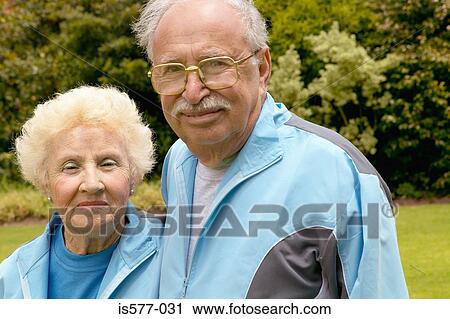 Portrait of sporty older couple View Large Photo Image Stock Image - Portrait of sporty older couple. Fotosearch