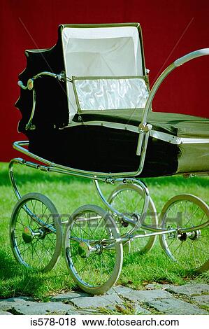 Classic black pushchair View Large Photo Image Stock Photo - Classic black pushchair. Fotosearch