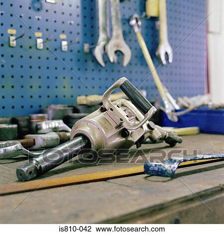 Pneumatic drill in workshop View Large Photo Image Stock Image - Pneumatic drill in workshop. Fotosearch