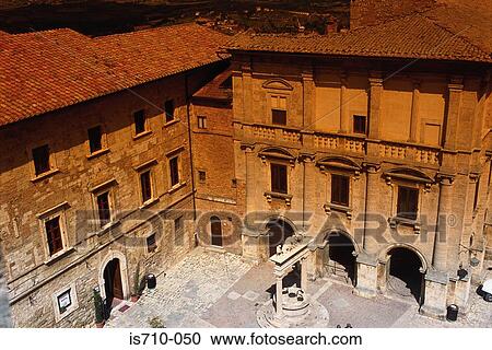 Stock Image - Building with courtyard. Fotosearch