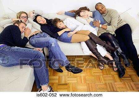 Friends sleeping on sofa View Large Photo Image Stock Image - Friends sleeping on sofa. Fotosearch