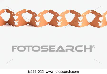 Rabbit paper chain View Large Photo Image Stock Image - Rabbit paper chain. Fotosearch