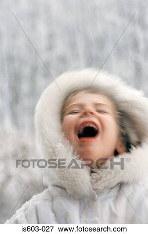 Stock Photo - Blurred girl laughing. Fotosearch