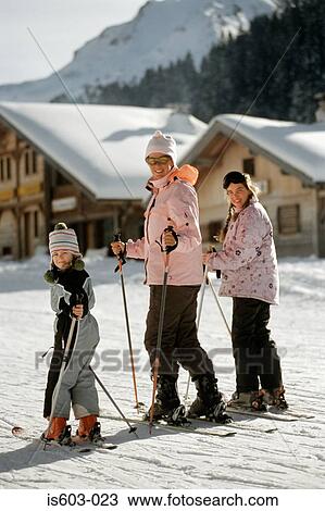 Family on skiing vacation View Large Photo Image Stock Image - Family on skiing vacation. Fotosearch
