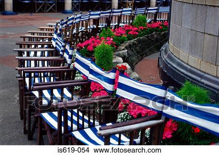 Picture - Deckchairs near column. Fotosearch