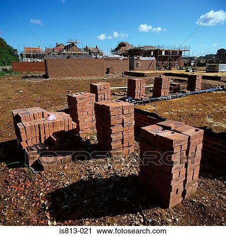 Bricks on construction site View Large Photo Image Stock Image - Bricks on construction site. Fotosearch