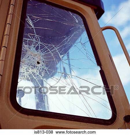 Broken truck window View Large Photo Image Stock Photo - Broken truck window. Fotosearch