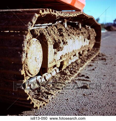 Stock Image - Excavator track. Fotosearch
