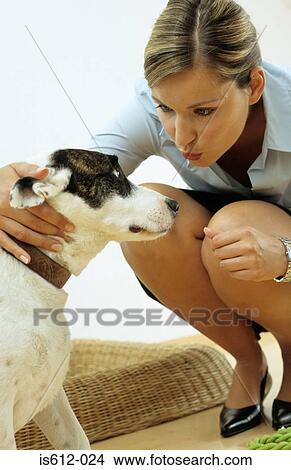 Dog with affectionate owner View Large Photo Image Picture - Dog with affectionate owner. Fotosearch