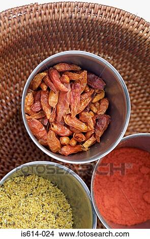 Picture - Barbeque spices in basket. Fotosearch