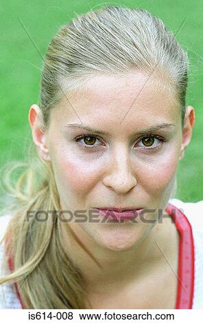 Young woman outdoors. View Large Photo Image Stock Photo - Young woman outdoors.. Fotosearch