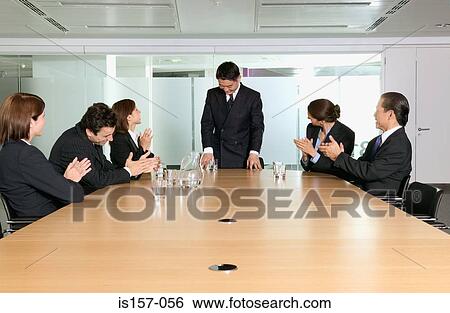 Businesspeople clapping View Large Photo Image Stock Photograph - Businesspeople clapping. Fotosearch