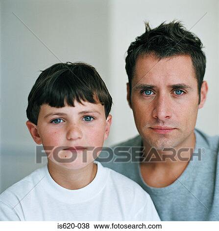 Portrait of a father and son View Large Photo Image Stock Photo - Portrait of a father and son. Fotosearch