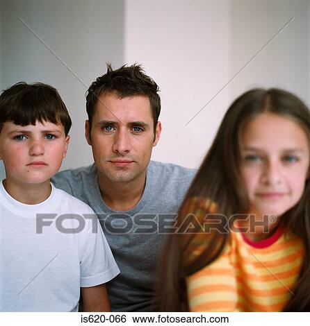 Portrait of father with children View Large Photo Image Stock Photograph - Portrait of father with children. Fotosearch