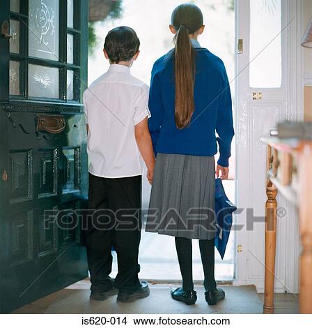 School children standing in doorway View Large Photo Image Picture - School children standing in doorway. Fotosearch