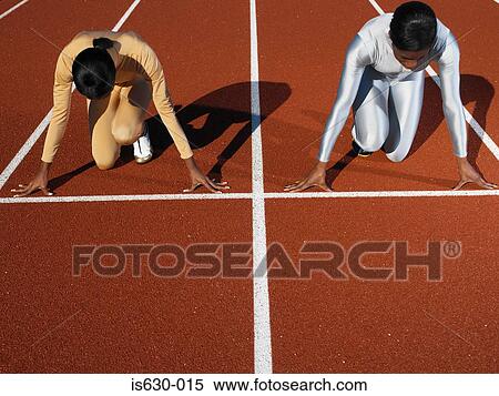 Female sprinters on race track View Large Photo Image Stock Photography - Female sprinters on race track. Fotosearch