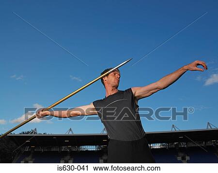 Stock Image - Male javelin thrower. Fotosearch