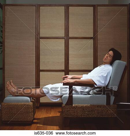 Asian man sleeping in spa View Large Photo Image Stock Photograph - Asian man sleeping in spa. Fotosearch