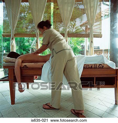 Stock Image - Man having a massage. Fotosearch