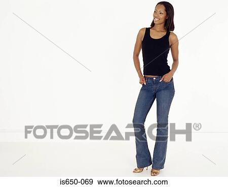 Full-length portrait of young african american woman View Large Photo Image Stock Photo - Full-length portrait of young african american woman. Fotosearch