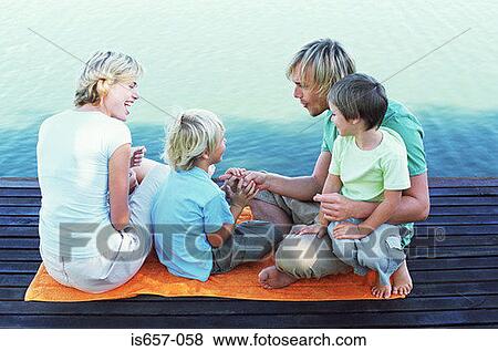 Family on a jetty View Large Photo Image Stock Photo - Family on a jetty. Fotosearch