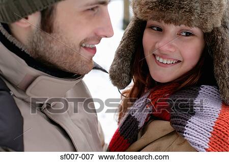 Stock Photo - Couple in winter clothes. Fotosearch
