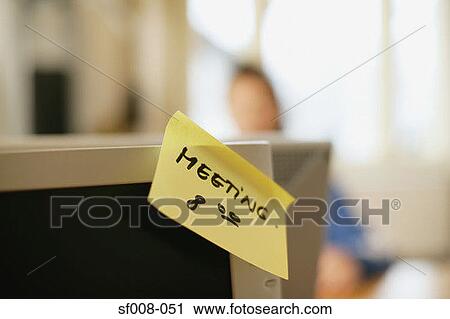 A note stuck on a computer screen View Large Photo Image Stock Image - A note stuck on a computer screen. Fotosearch
