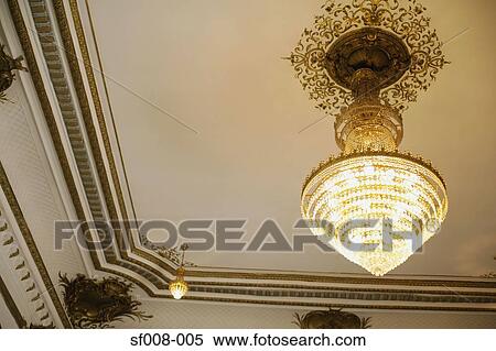Stock Photography - Ceiling with chandelier. Fotosearch