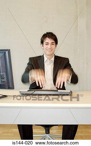 Businessman typing fast View Large Photo Image Stock Image - Businessman typing fast. Fotosearch