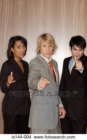 Picture - Businesspeople pointing. Fotosearch