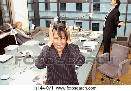 Stock Image - Frustrated businesswoman. Fotosearch