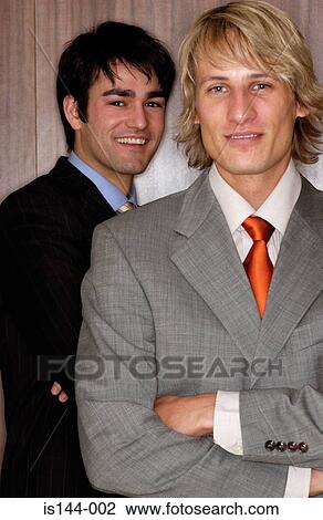 Stock Image - Portrait of two men. Fotosearch