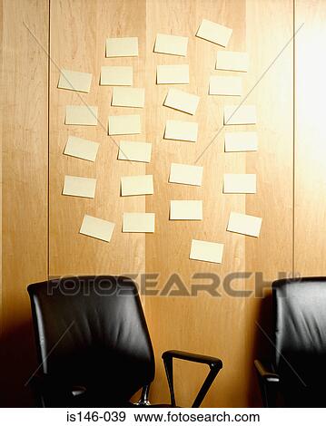 Adhesive notes on office wall View Large Photo Image Stock Photo - Adhesive notes on office wall. Fotosearch