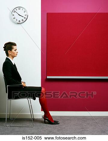 Stock Photography - Businesswoman waiting for interview. Fotosearch